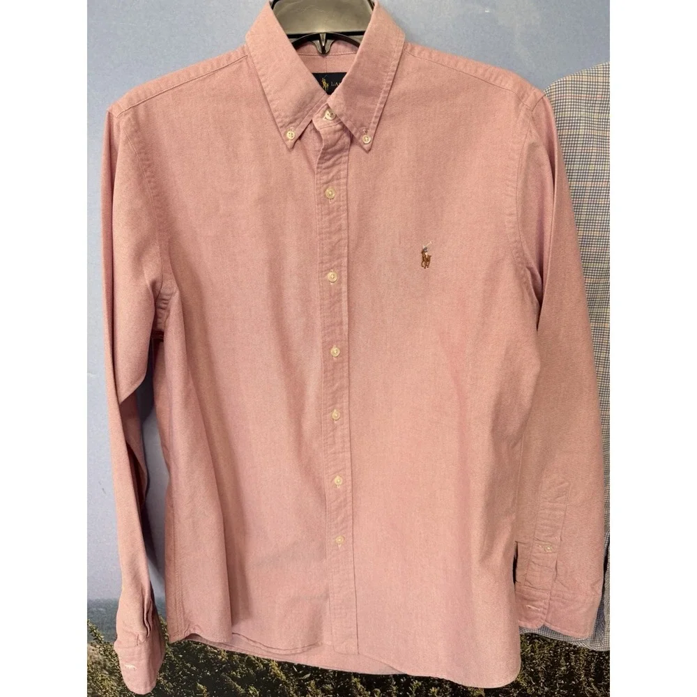 Polo Ralph Lauren Button Down Shirts Men's Medium Lot of 2 Plaid Madras Preppy